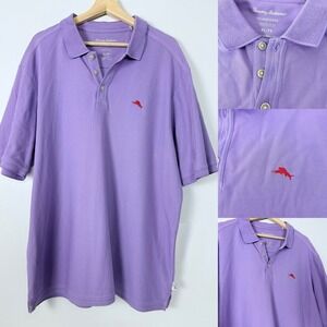 Tommy Bahama Island Zone Polo Shirt Men XL Short Sleeve Supima Cotton Purple